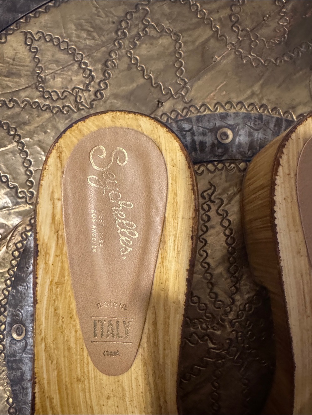 Seychelles Orange Leather Slide Clogs - Picture 2 of 5
